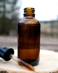 small brown glass bottle
